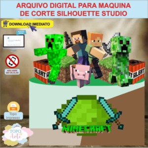 ARQUIVO de Corte Topo de Bolo Minecraft - 01