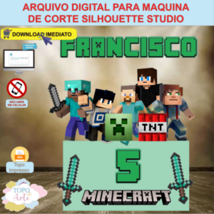 ARQUIVO de Corte Topo de Bolo Minecraft - 07