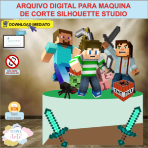 ARQUIVO de Corte Topo de Bolo Minecraft - 09