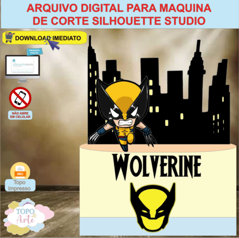 ARQUIVO de Corte Topo de Bolo Wolverine - 01