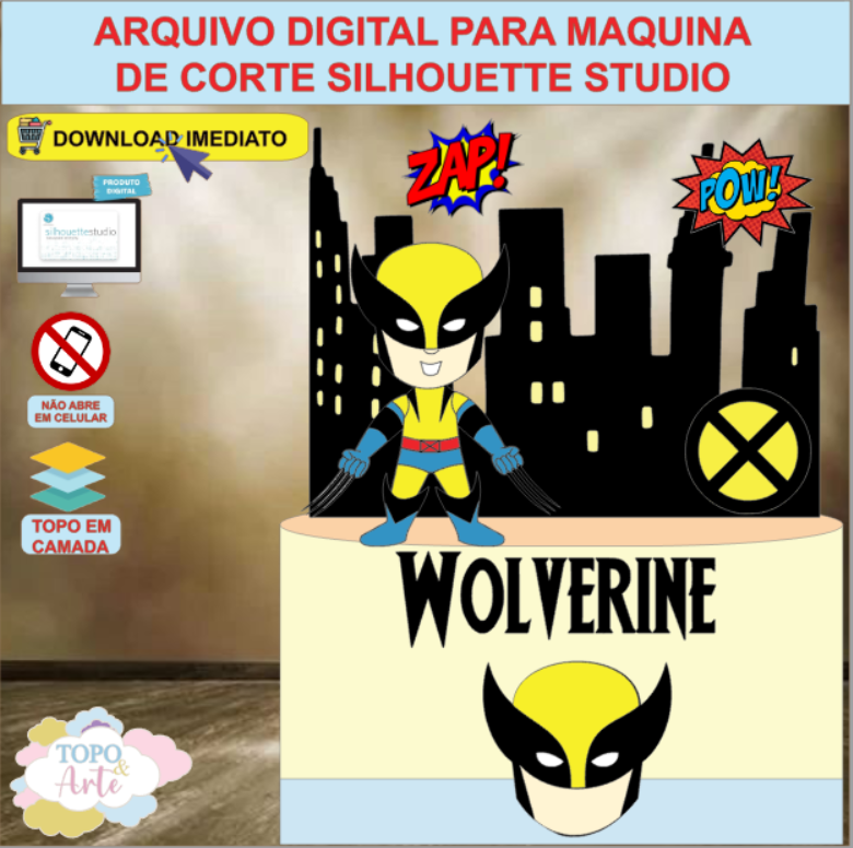 ARQUIVO de Corte Topo de Bolo Wolverine - 02
