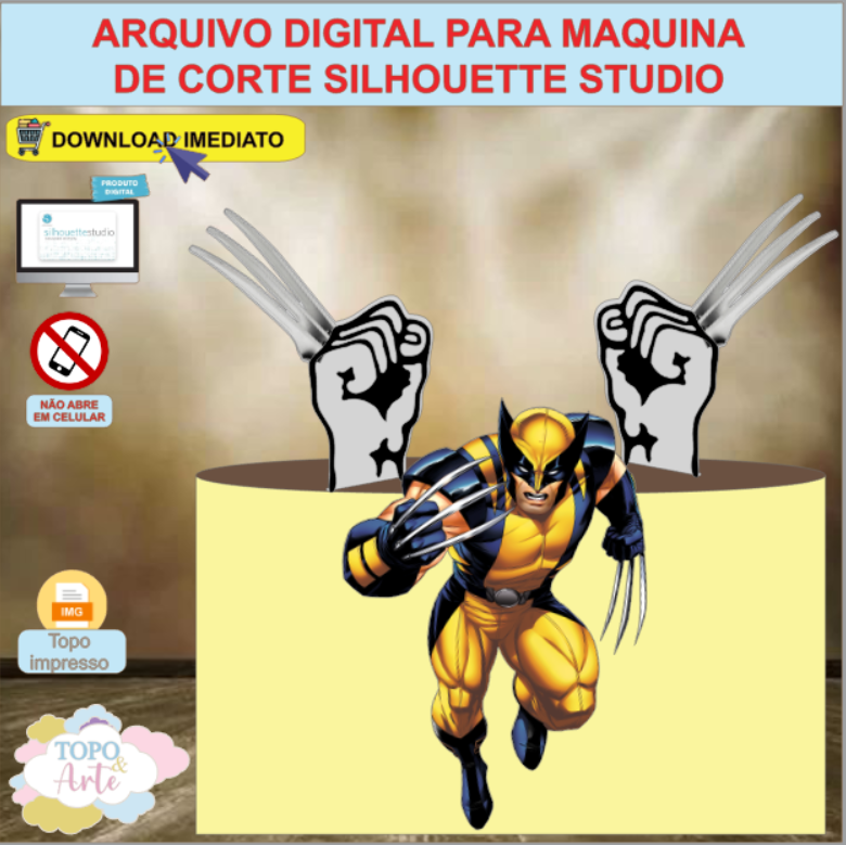 ARQUIVO de Corte Topo de Bolo Wolverine - 04