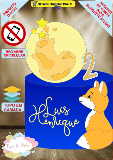ARQUIVO de Corte Topo de Bolo A Raposa do Pequeno Principe - 02