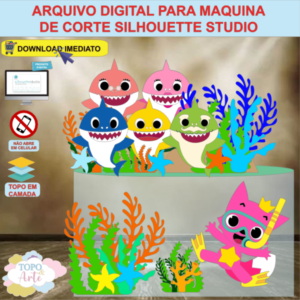 ARQUIVO de Corte Topo de Bolo Baby Shark - 01