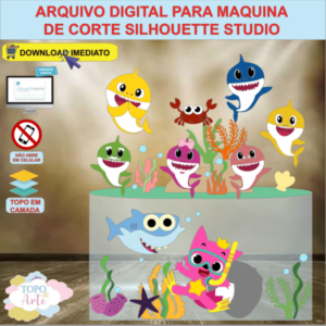 ARQUIVO de Corte Topo de Bolo Baby Shark - 02