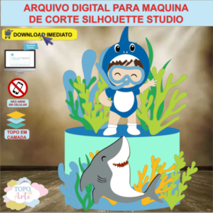ARQUIVO de Corte Topo de Bolo Baby Shark Menino - 04