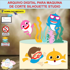 ARQUIVO de Corte Topo de Bolo Baby Shark Menino - 05