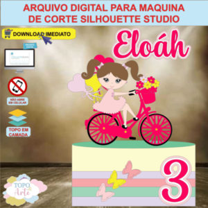 ARQUIVO de Corte Topo de Bolo Bicicleta Bike Menina - 06