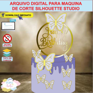 ARQUIVO de Corte Topo de Bolo Borboletas - 03