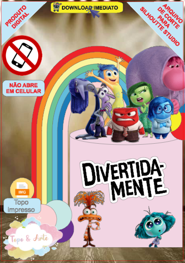 ARQUIVO de Corte Topo de Bolo Divertidamente - 02