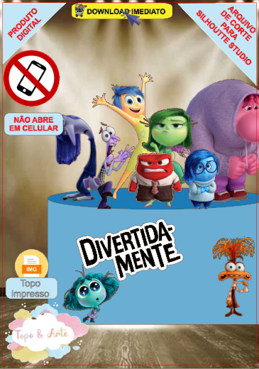 ARQUIVO de Corte Topo de Bolo Divertidamente - 03