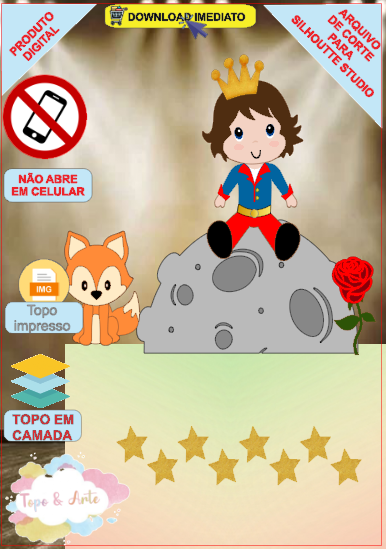 ARQUIVO de Corte Topo de Bolo Pequeno Principe e a Raposa - 07