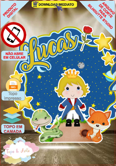 ARQUIVO de Corte Topo de Bolo Pequeno Principe e a Raposa Shaker - 08