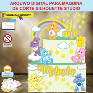 ARQUIVO de Corte Topo de Bolo Ursinhos Carinhosos - 01