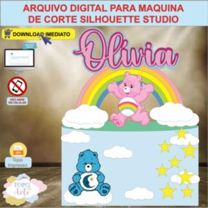 ARQUIVO de Corte Topo de Bolo Ursinhos Carinhosos - 03