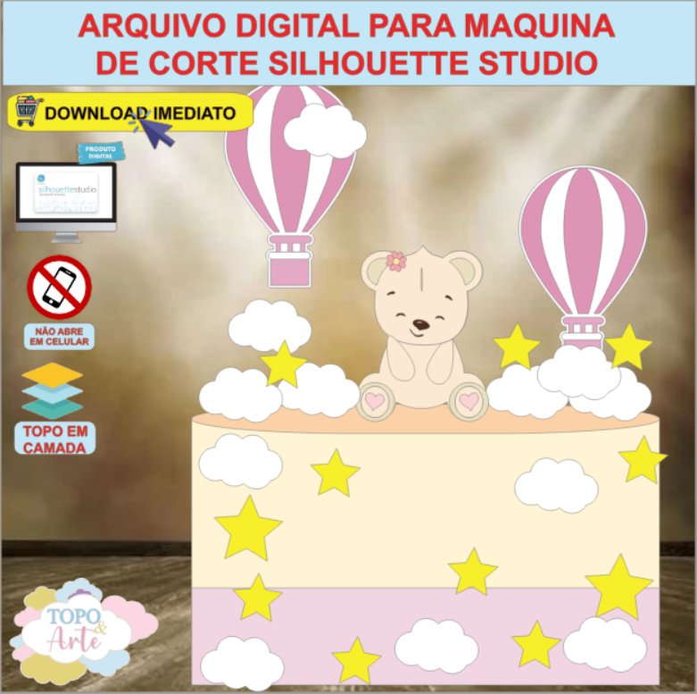 ARQUIVO de Corte Topo de Bolo Urso Ursinha - 08