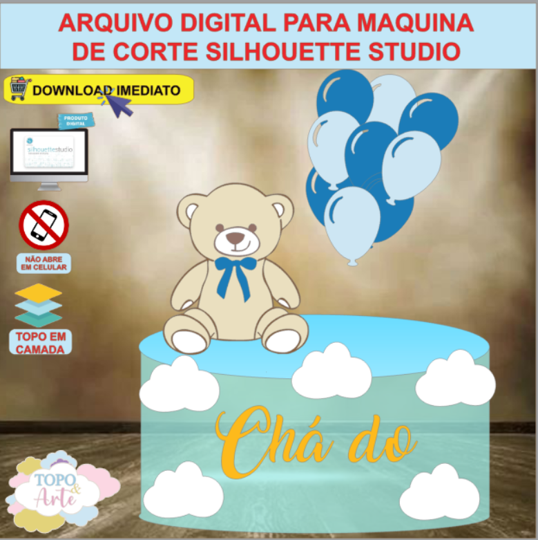 ARQUIVO de Corte Topo de Bolo Urso Ursinho - 01