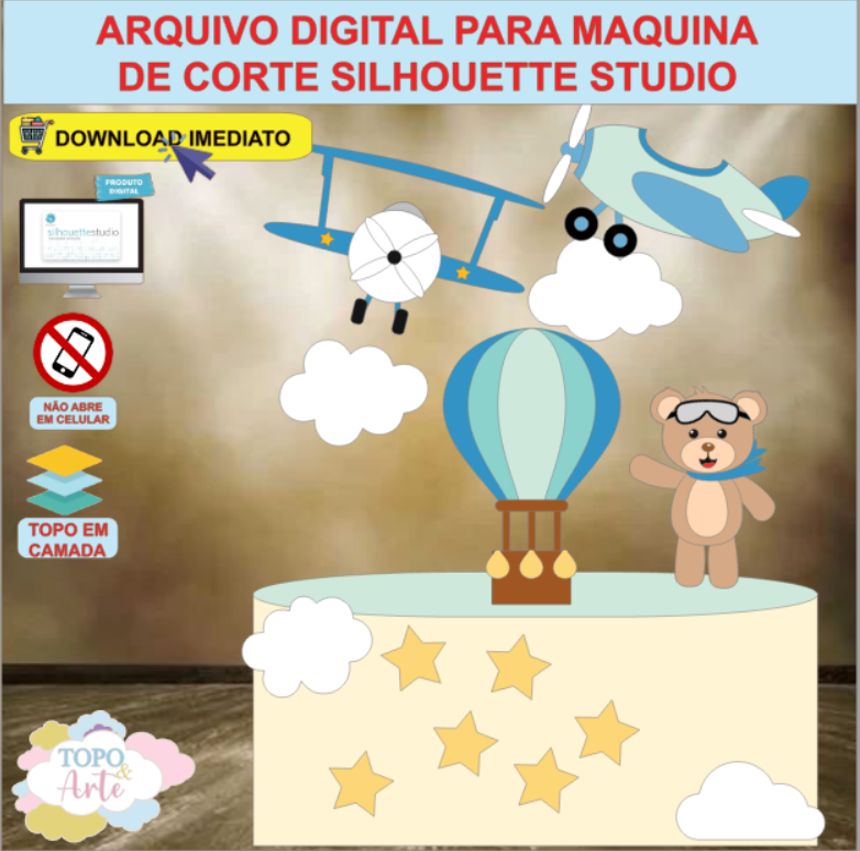 ARQUIVO de Corte Topo de Bolo Urso Ursinho - 02