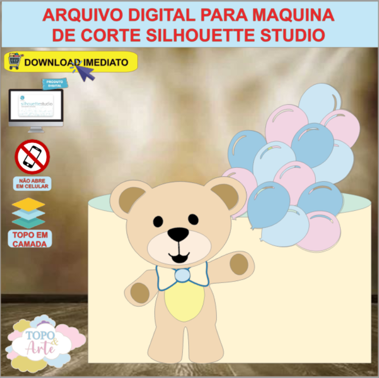 ARQUIVO de Corte Topo de Bolo Urso Ursinho - 09