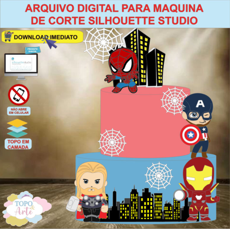 ARQUIVO de Corte Topo de Bolo Os Vingadores - 04