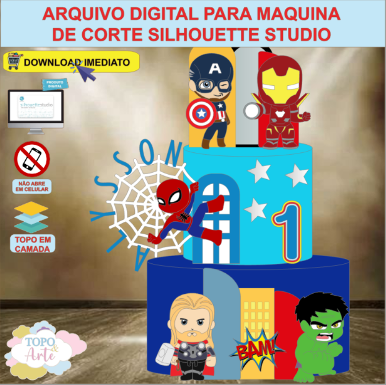 ARQUIVO de Corte Topo de Bolo Os Vingadores - 06