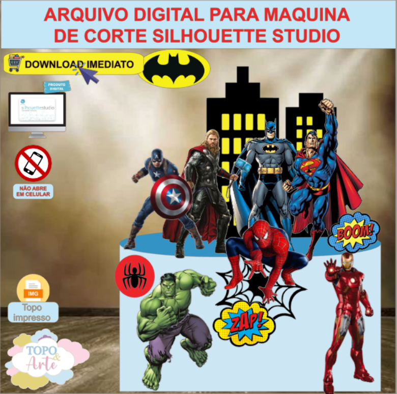 ARQUIVO de Corte Topo de Bolo Os Vingadores- M* 02