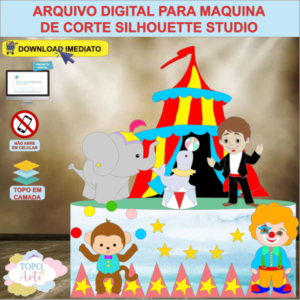 ARQUIVO de Corte Topo de Bolo Circo Menino - 17