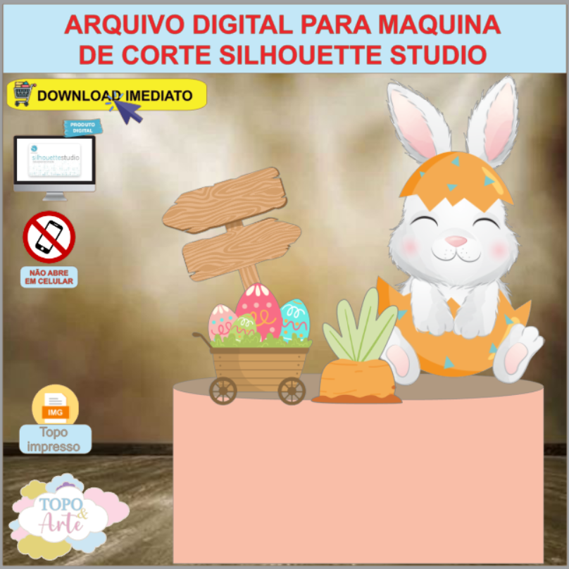 ARQUIVO de Corte Topo de Bolo Coelho da Pascoa - 06