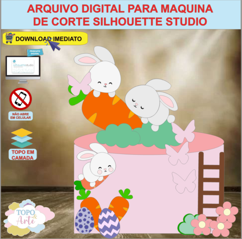 ARQUIVO de Corte Topo de Bolo Coelho da Pascoa - 15