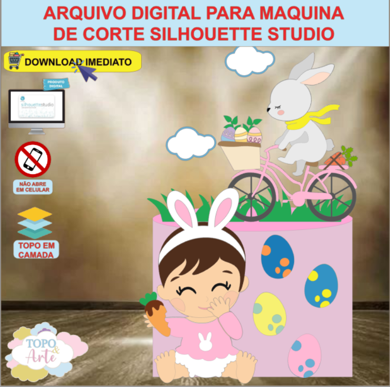 ARQUIVO de Corte Topo de Bolo Coelho da Pascoa - 16