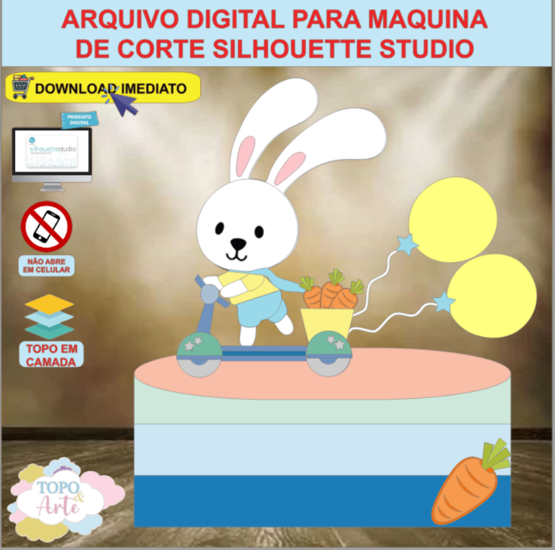 ARQUIVO de Corte Topo de Bolo Coelho da Pascoa - 21