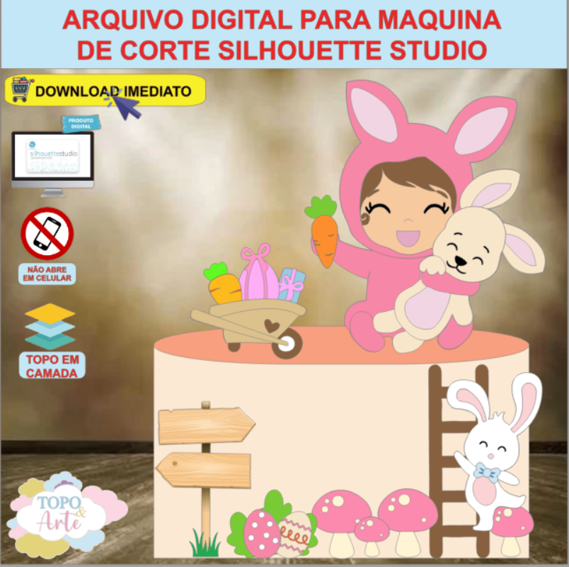 ARQUIVO de Corte Topo de Bolo Coelho da Pascoa - 23