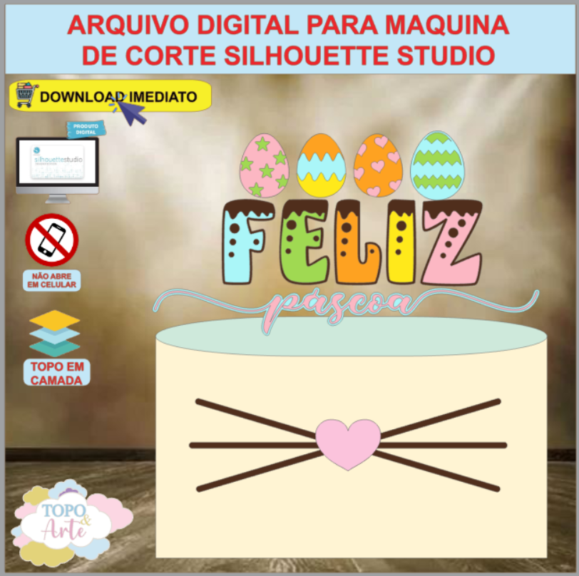 ARQUIVO de Corte Topo de Bolo Coelho da Pascoa - 24