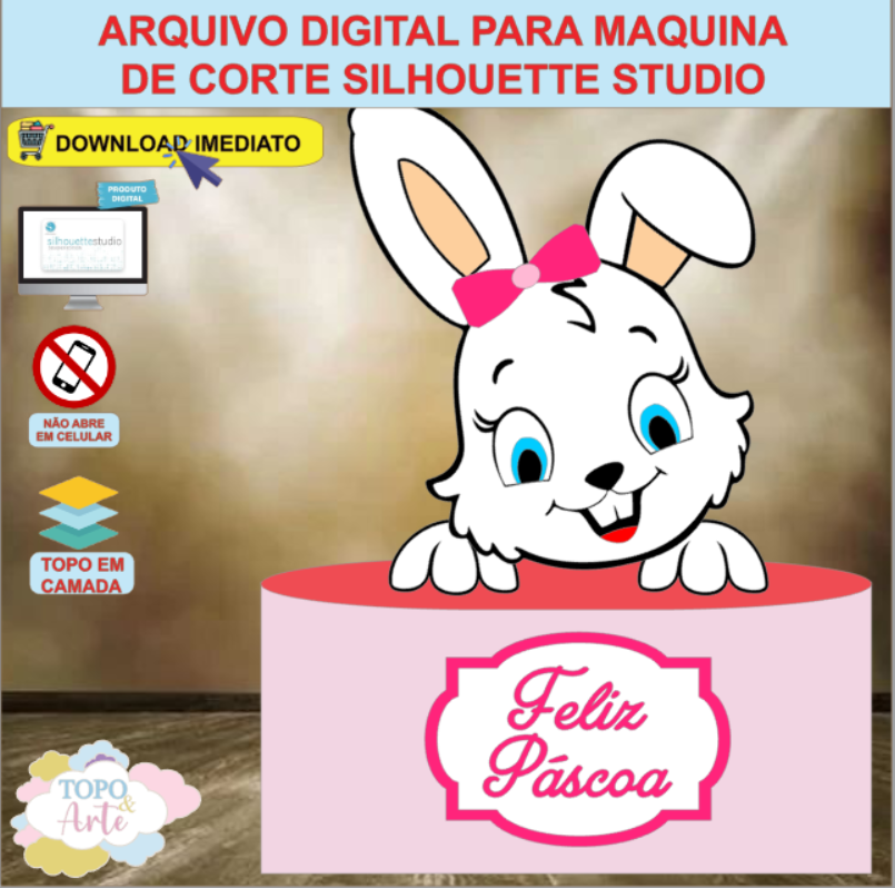 ARQUIVO de Corte Topo de Bolo Coelho da Pascoa - 27