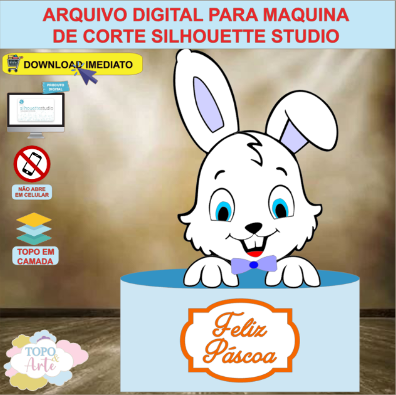 ARQUIVO de Corte Topo de Bolo Coelho da Pascoa - 28