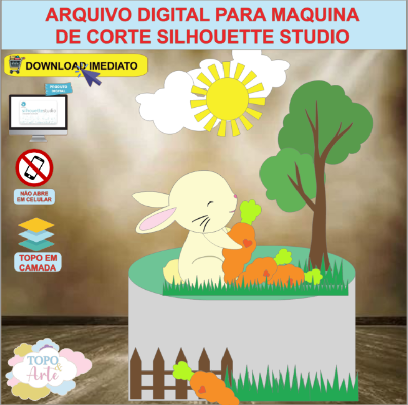 ARQUIVO de Corte Topo de Bolo Coelho da Pascoa - 29
