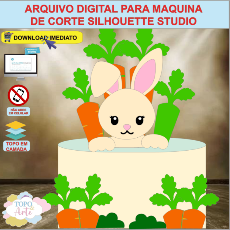 ARQUIVO de Corte Topo de Bolo Coelho da Pascoa - 38