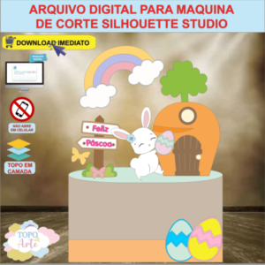 ARQUIVO de Corte Topo de Bolo Coelho da Pascoa - 57