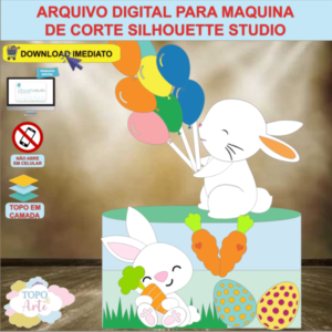 ARQUIVO de Corte Topo de Bolo Coelho da Pascoa - 58
