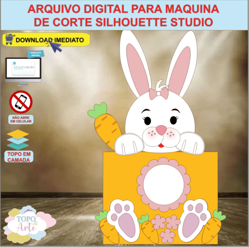ARQUIVO de Corte Topo de Bolo Coelho da Pascoa - 61