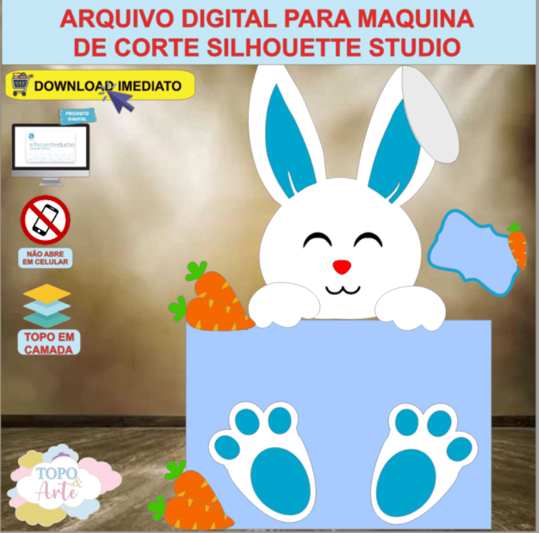 ARQUIVO de Corte Topo de Bolo Coelho da Pascoa - 66