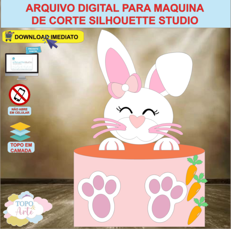 ARQUIVO de Corte Topo de Bolo Coelho da Pascoa - 67