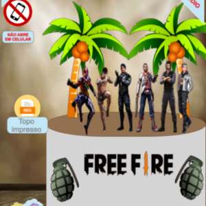 ARQUIVO de Corte Topo de Bolo  Free Fire - 04