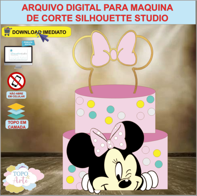 ARQUIVO de Corte Topo de Bolo Minnie Mouse - 18