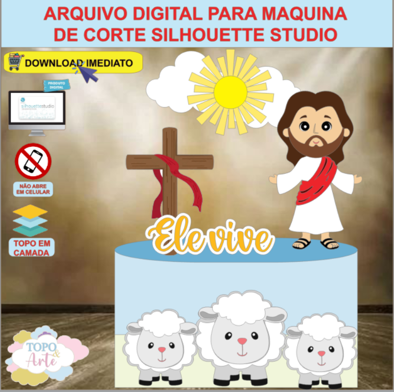 ARQUIVO de Corte Topo de Bolo Pascoa Crista - 08