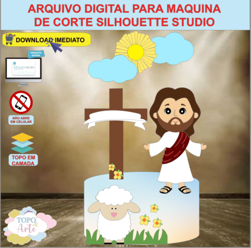 ARQUIVO de Corte Topo de Bolo Pascoa Crista - 12