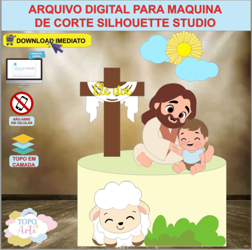 ARQUIVO de Corte Topo de Bolo Pascoa Crista - 14
