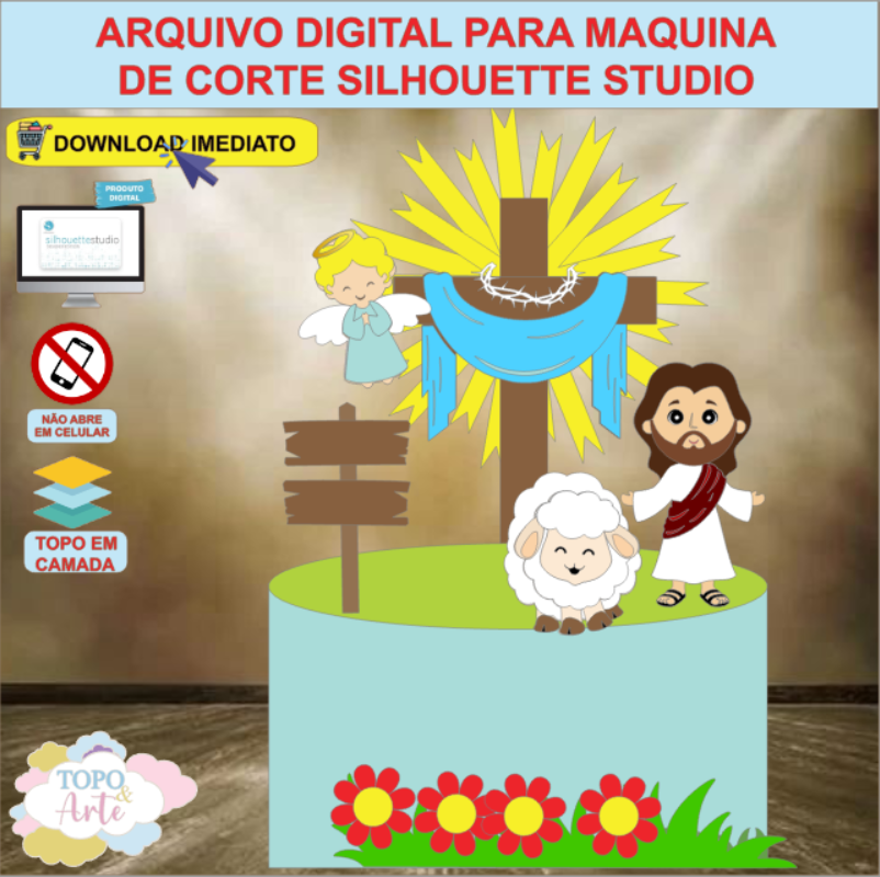 ARQUIVO de Corte Topo de Bolo Pascoa Crista - 53