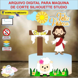 ARQUIVO de Corte Topo de Bolo Pascoa Crista - 55