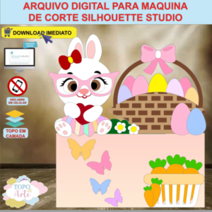 ARQUIVO de Corte Topo de Bolo Pascoa Menina - 33